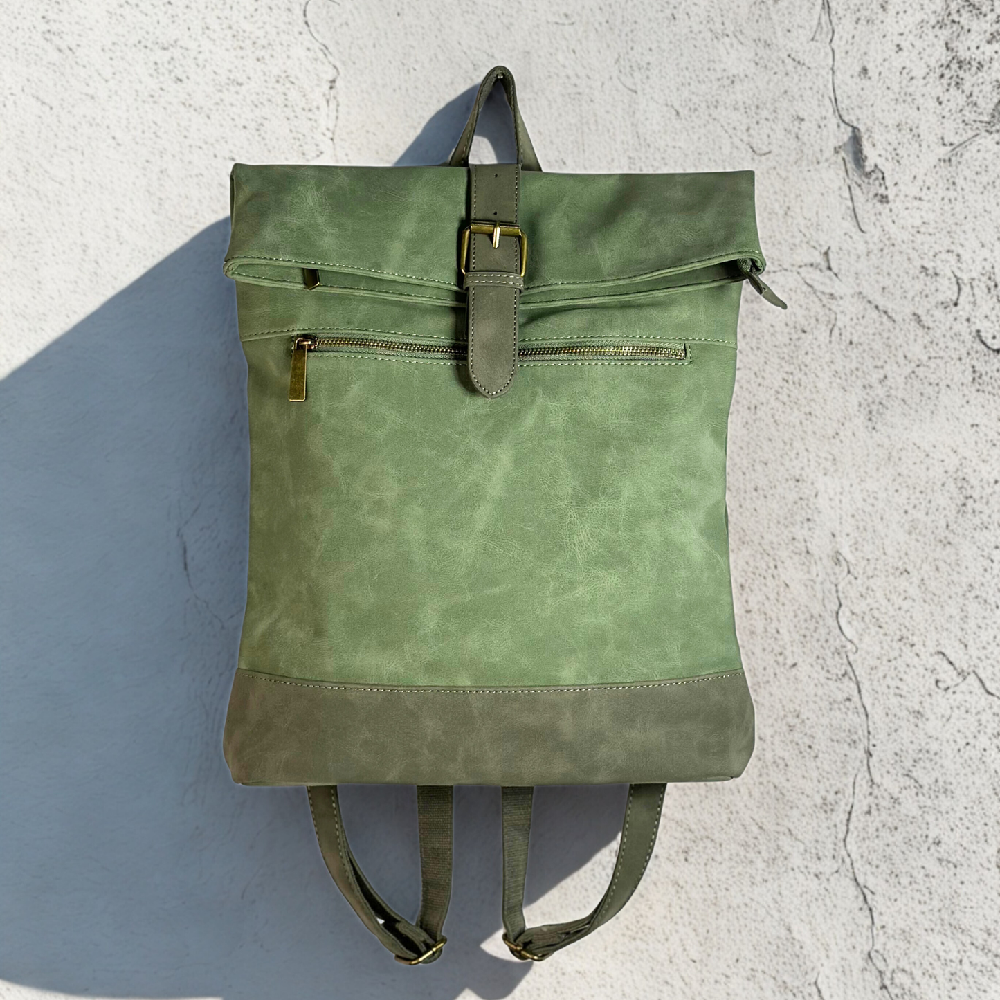 Zaino verde delavè