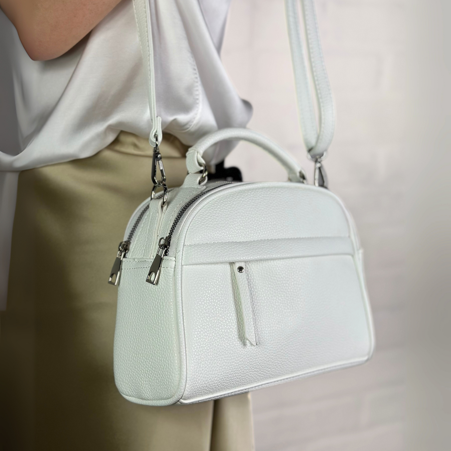 Bauletto bianco con scomparti