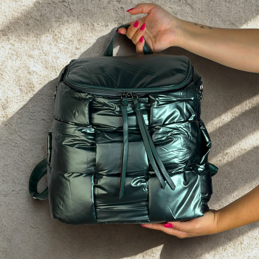 Zaino-borsa imbottita verde ottanio