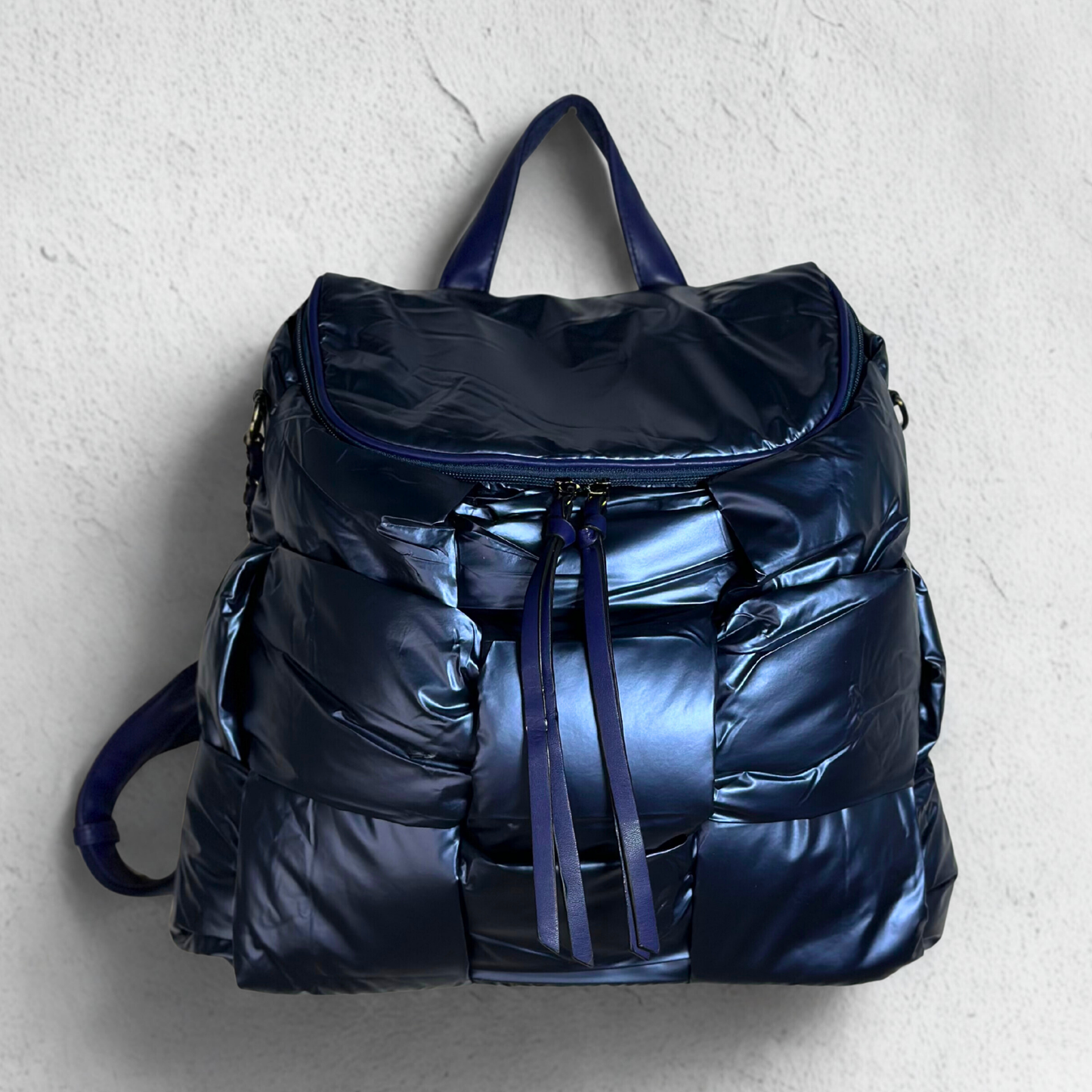 Zaino-borsa blu imbottito