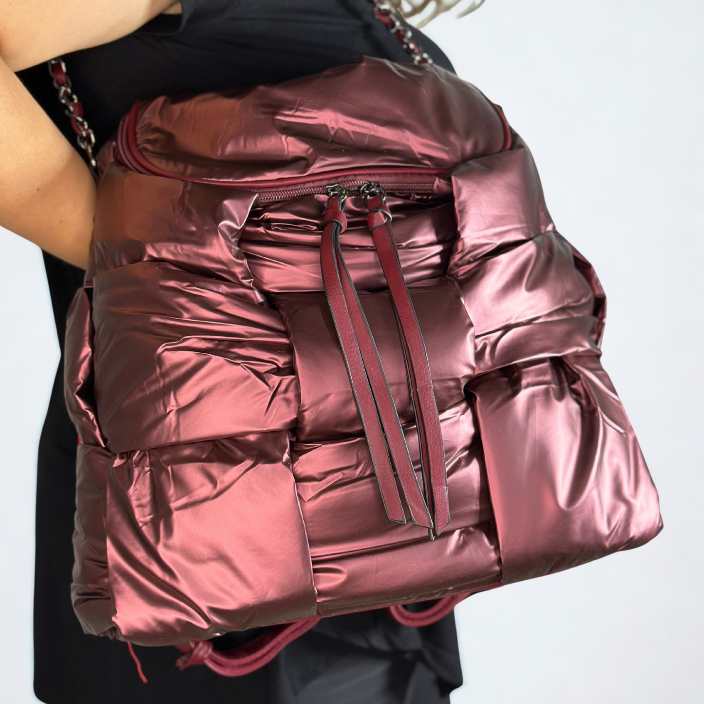 Zaino-borsa imbottito bordeaux