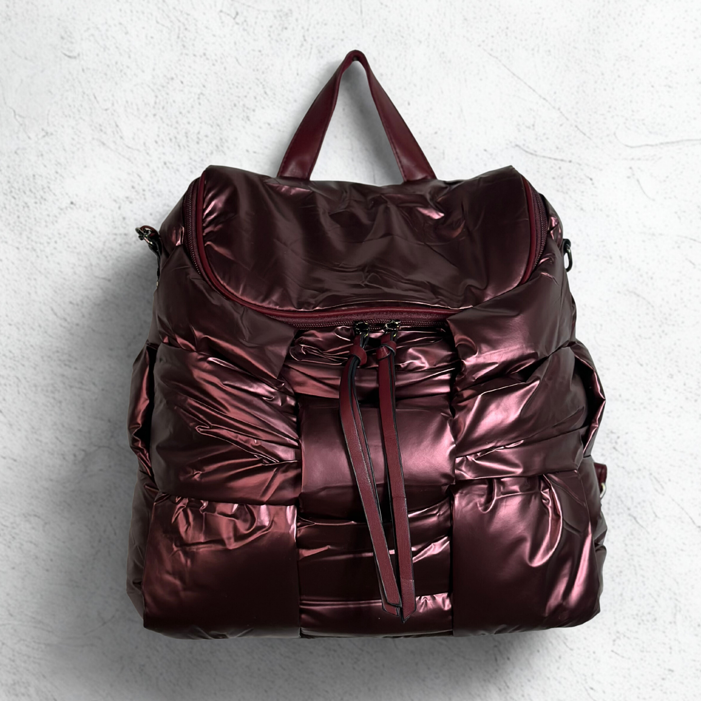 Zaino-borsa imbottito bordeaux