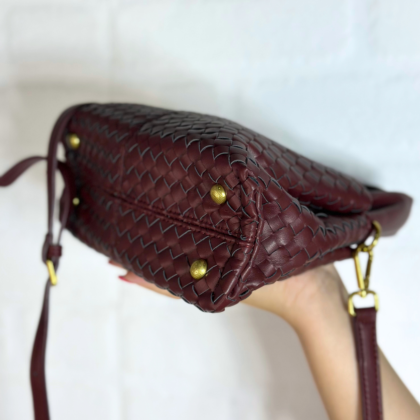 Borsetta intrecciata bordeaux