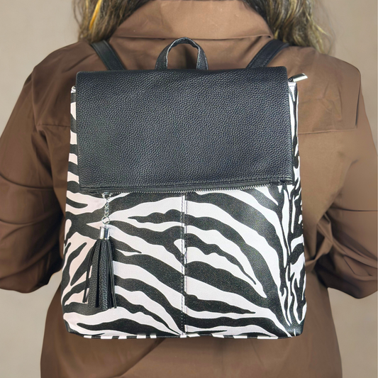 Zaino zebra bianco e nero