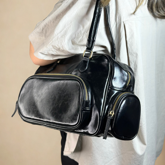 Bauletto nero lucido